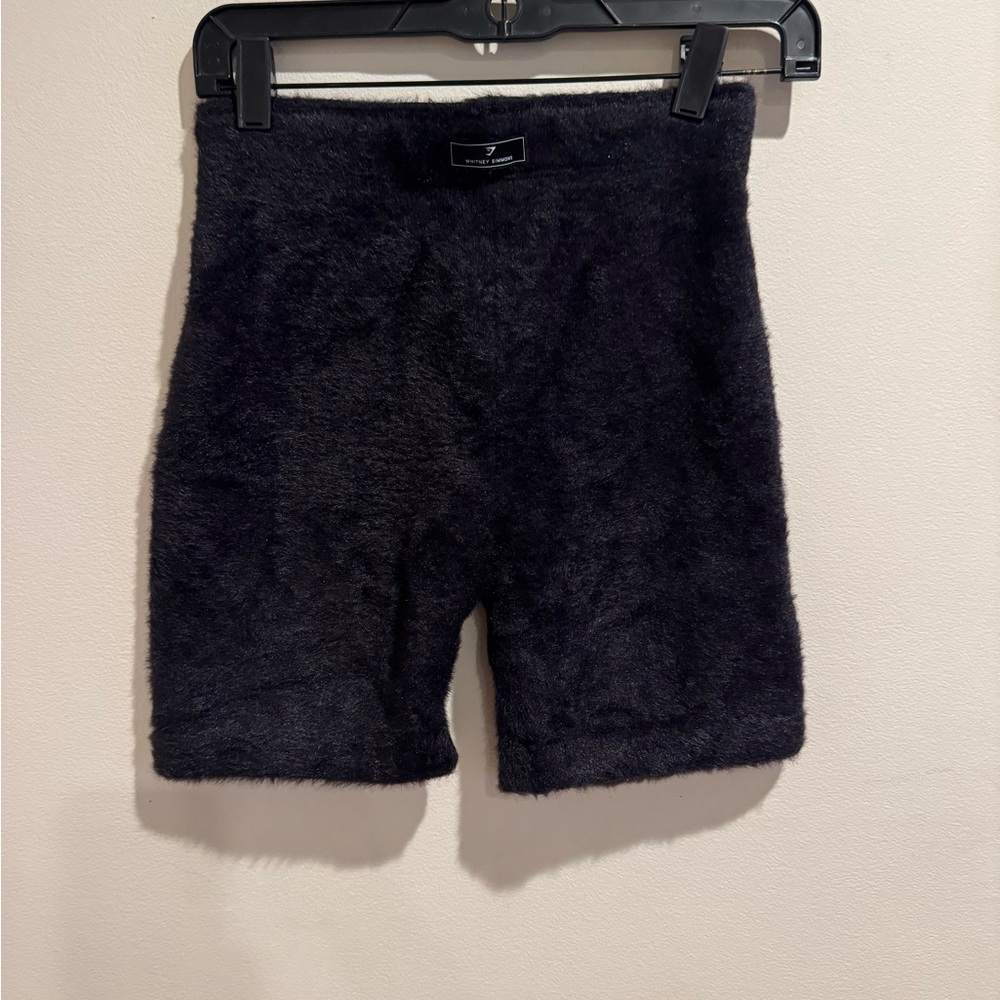 Gym Shark Black High-Waisted‎ Whitney Eyelash Knit Shorts Small